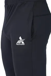 Fastoro Polyester Solid Logo Print Regular Fit Track Pants with Unique Design Comfortable for Men's (Color:-Black,Size:-M)-thumb3