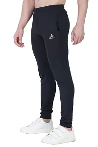 Fastoro Men's Unique Design Comfortable Polyester Logo Print Solid Regular Fit Track Pants/Trouser/Lower for Boy (Color:-Black,Size:-XL)-thumb1