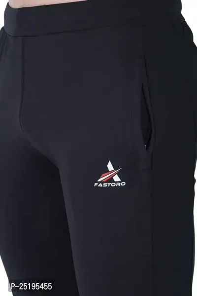 Fastoro Men's Unique Design Comfortable Polyester Logo Print Solid Regular Fit Track Pants/Trouser/Lower for Boy (Color:-Black,Size:-M)-thumb4