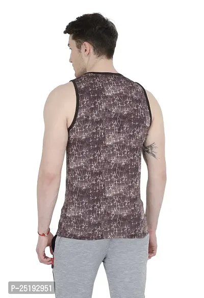 FASTORO-Men's Sleeveless Traning Top (Large) Brown-thumb3