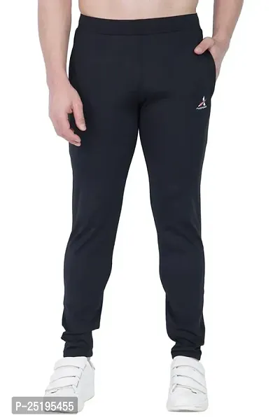 Fastoro Men's Unique Design Comfortable Polyester Logo Print Solid Regular Fit Track Pants/Trouser/Lower for Boy (Color:-Black,Size:-M)