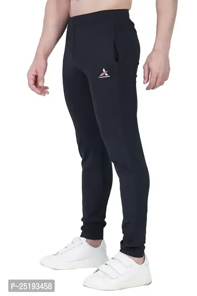 Fastoro Men's Unique Design Comfortable Polyester Logo Print Solid Regular Fit Track Pants/Trouser/Lower for Boy (Color:-Black,Size:-L)-thumb2