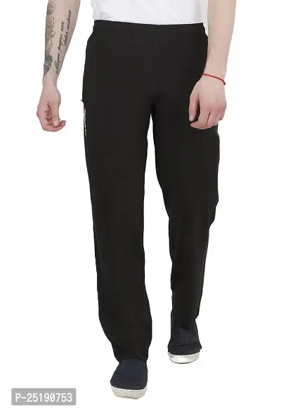 FASTORO Men's NS Lycra Solid Slim Fit Classics Everyday Track Pants/Lower/Trouser for Boy (Color:-Black, Size:-L)