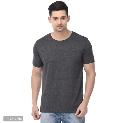 BAZARVILLE Branded Round Neck Plain T Shirts for Men  Women Boys  Girls 100% Pure Cotton Regular Slim Fit T Shirts Round Neck Half Sleeve for Casual Wear in Summer - Antra Melange-XS - Pack of One-thumb0