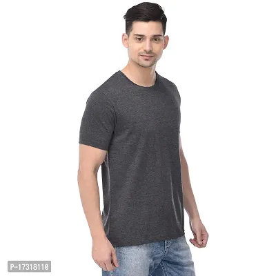 BAZARVILLE Branded Round Neck Plain T Shirts for Men  Women Boys  Girls 100% Pure Cotton Regular Slim Fit T Shirts Round Neck Half Sleeve for Casual Wear in Summer - Antra Melange - Pack of One?-thumb5