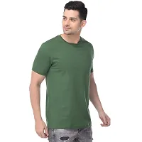 BAZARVILLE Branded Round Neck Plain T Shirts for Men  Women Boys  Girls 100% Pure Cotton Regular Slim Fit T Shirts Round Neck Half Sleeve for Casual Wear in Summer - Weed Green- XS - Pack of One?-thumb2