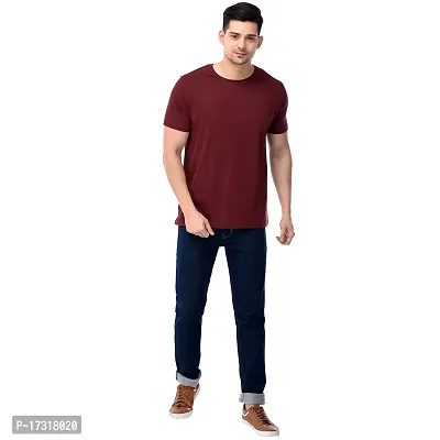 BAZARVILLE Men's Regular Fit Plain Cotton T-Shirt Mens Round Neck Tshirt || Solid Basic t Shirt Men Cotton Half Sleeve-thumb5