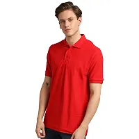 BAZARVILLE Branded Men's Cotton Regular Fit Collar T Shirts Without Pocket (Polo-Tshirt-RED-S, RED, S)-thumb2