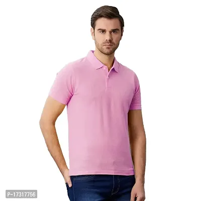 BAZARVILLE Branded Polo T Shirts for Men  Women Boys  Girls 100% Pure Cotton Regular Fit T Shirt Half Sleeves Round Neck for Casual Wear in Summer -Pink - Pack of one-thumb4