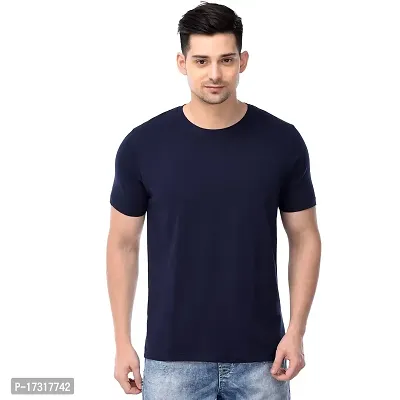 BAZARVILLE Men's Regular Fit Plain Cotton T-Shirt Mens Round Neck Tshirt || Solid Basic t Shirt Men Cotton Half Sleeve-thumb0