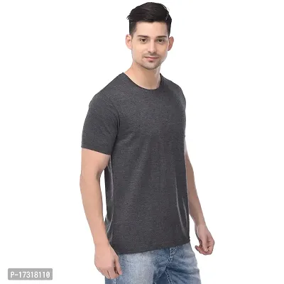 BAZARVILLE Branded Round Neck Plain T Shirts for Men  Women Boys  Girls 100% Pure Cotton Regular Slim Fit T Shirts Round Neck Half Sleeve for Casual Wear in Summer - Antra Melange - Pack of One?-thumb4