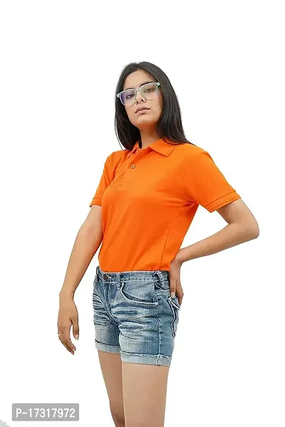 BAZARVILLE Branded Women's Regular Fit Collar T Shirts Plain Solid Design Cotton Blend Polo T Shirt for Girls Without Pocket for Casual wear in Summer  Winter - 17 Colours - Pack of 1-thumb4