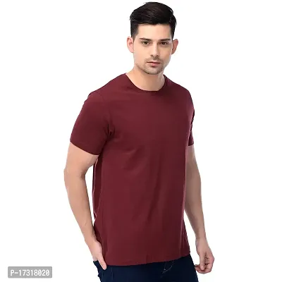 BAZARVILLE Men's Regular Fit Plain Cotton T-Shirt Mens Round Neck Tshirt || Solid Basic t Shirt Men Cotton Half Sleeve-thumb4