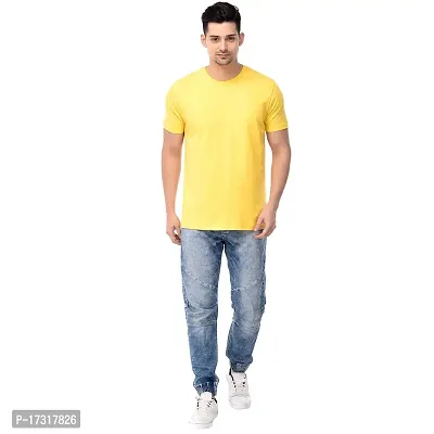 BAZARVILLE Men's Regular Fit Plain Cotton T-Shirt Mens Round Neck Tshirt || Solid Basic t Shirt Men Cotton Half Sleeve-thumb2