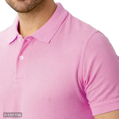 BAZARVILLE Branded Polo T Shirts for Men  Women Boys  Girls 100% Pure Cotton Regular Fit T Shirt Half Sleeves Round Neck for Casual Wear in Summer -Pink - Pack of one-thumb5