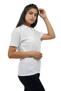 BAZARVILLE Branded Women's Regular Fit Collar T Shirts Plain Solid Design Cotton Blend Polo T Shirt for Girls Without Pocket for Casual wear in Summer  Winter - 17 Colours - Pack of 1-thumb3