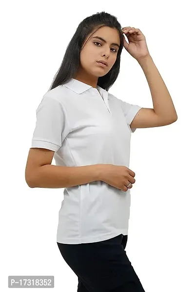 BAZARVILLE Branded Women's Regular Fit Collar T Shirts Plain Solid Design Cotton Blend Polo T Shirt for Girls Without Pocket for Casual wear in Summer  Winter - 17 Colours - Pack of 1-thumb4