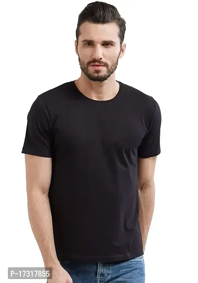 BAZARVILLE Men's Regular Fit Plain Cotton T-Shirt Mens Round Neck Tshirt || Solid Basic t Shirt Men Cotton Half Sleeve-thumb5