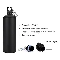 Sipper Aluminum Bottle Vacuum Insulated Flask Water Bottle - 750 ML Sipper Water Bottle for Kids Men Women to Carry Your Own Beverages - Pack of One - Black Matte-thumb2