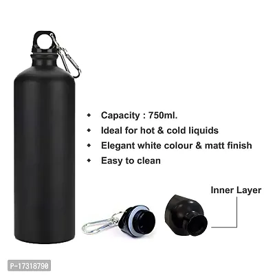 Sipper Aluminum Bottle Vacuum Insulated Flask Water Bottle - 750 ML Sipper Water Bottle for Kids Men Women to Carry Your Own Beverages - Pack of One - Black Matte-thumb3