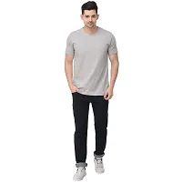 BAZARVILLE Branded Cotton Round Neck Plain T Shirts for Men  Women (BV-BLTY-PLAIN-XS-33, Grey, XS)-thumb1