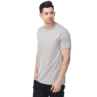 BAZARVILLE Branded Cotton Round Neck Plain T Shirts for Men  Women (BV-BLTY-PLAIN-XS-17, Grey, XS)-thumb2