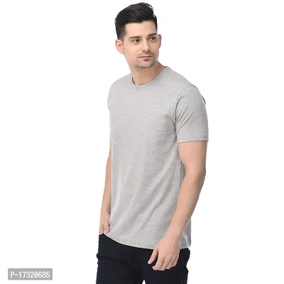 BAZARVILLE Branded Cotton Round Neck Plain T Shirts for Men  Women (BV-BLTY-PLAIN-XS-17, Grey, XS)-thumb3