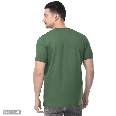 BAZARVILLE Branded Round Neck Plain T Shirts for Men  Women Boys  Girls 100% Pure Cotton Regular Slim Fit T Shirts Round Neck Half Sleeve for Casual Wear in Summer - Weed Green- XS - Pack of One?-thumb5