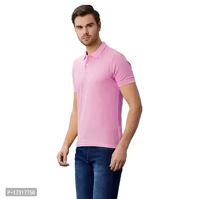 BAZARVILLE Branded Polo T Shirts for Men  Women Boys  Girls 100% Pure Cotton Regular Fit T Shirt Half Sleeves Round Neck for Casual Wear in Summer -Pink - Pack of one-thumb3