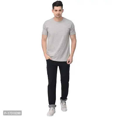 BAZARVILLE Branded Cotton Round Neck Plain T Shirts for Men  Women (NewUnixexTshirt-120, Grey, XS)-thumb2