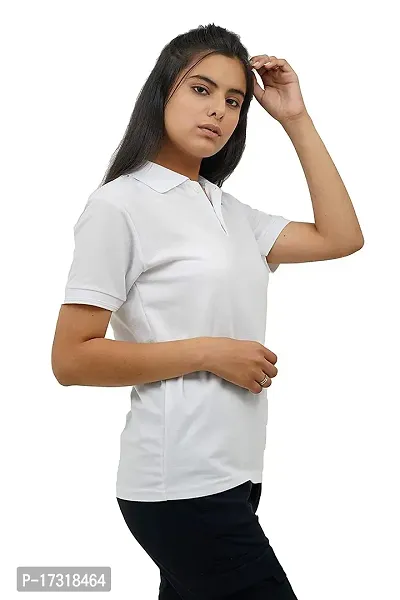 BAZARVILLE Branded Women's Regular Fit Collar T Shirts Plain Solid Design Cotton Blend Polo T Shirt for Girls Without Pocket for Casual wear in Summer  Winter - 17 Colours - Pack of 1-thumb5