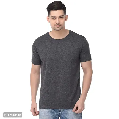 BAZARVILLE Branded Round Neck Plain T Shirts for Men  Women Boys  Girls 100% Pure Cotton Regular Slim Fit T Shirts Round Neck Half Sleeve for Casual Wear in Summer - Antra Melange - Pack of One?