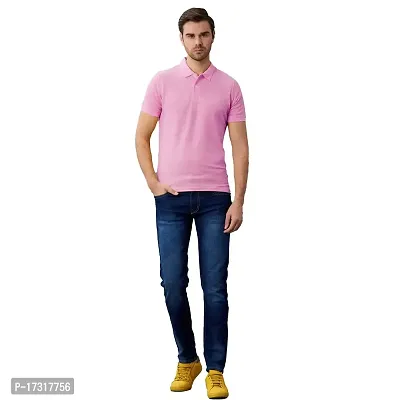 BAZARVILLE Branded Polo T Shirts for Men  Women Boys  Girls 100% Pure Cotton Regular Fit T Shirt Half Sleeves Round Neck for Casual Wear in Summer -Pink - Pack of one-thumb2