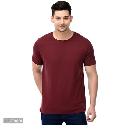 BAZARVILLE Men's Regular Fit Plain Cotton T-Shirt Mens Round Neck Tshirt || Solid Basic t Shirt Men Cotton Half Sleeve-thumb0