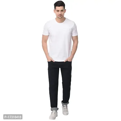 BAZARVILLE Men's Regular Fit Plain Cotton T-Shirt Mens Round Neck Tshirt || Solid Basic t Shirt Men Cotton Half Sleeve-thumb2