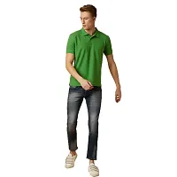 BAZARVILLE Branded Men's Cotton Regular Fit Collar T Shirts (BV-C-Polo-GRN -S, Green, 36)-thumb1