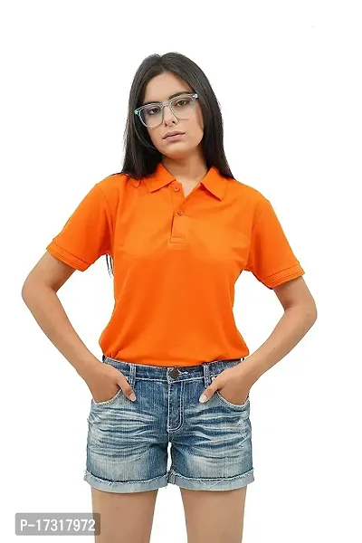 BAZARVILLE Branded Women's Regular Fit Collar T Shirts Plain Solid Design Cotton Blend Polo T Shirt for Girls Without Pocket for Casual wear in Summer  Winter - 17 Colours - Pack of 1