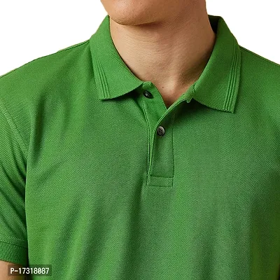 BAZARVILLE Branded Men's Cotton Regular Fit Collar T Shirts (BV-C-Polo-GRN -S, Green, 36)-thumb3