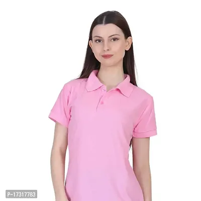 BAZARVILLE Branded Polo T Shirts for Men  Women Boys  Girls 100% Pure Cotton Regular Fit T Shirt Half Sleeves Round Neck for Casual Wear in Summer -Pink - Pack of one