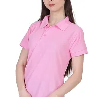 BAZARVILLE Branded Polo T Shirts for Men  Women Boys  Girls 100% Pure Cotton Regular Fit T Shirt Half Sleeves Round Neck for Casual Wear in Summer -Pink - Pack of one-thumb3