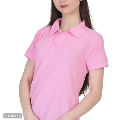 BAZARVILLE Branded Polo T Shirts for Men  Women Boys  Girls 100% Pure Cotton Regular Fit T Shirt Half Sleeves Round Neck for Casual Wear in Summer -Pink - Pack of one-thumb4