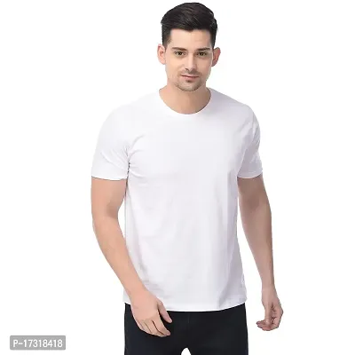 BAZARVILLE Men's Regular Fit Plain Cotton T-Shirt Mens Round Neck Tshirt || Solid Basic t Shirt Men Cotton Half Sleeve-thumb0