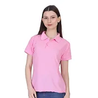 BAZARVILLE Branded Polo T Shirts for Men  Women Boys  Girls 100% Pure Cotton Regular Fit T Shirt Half Sleeves Round Neck for Casual Wear in Summer -Pink - Pack of one-thumb1