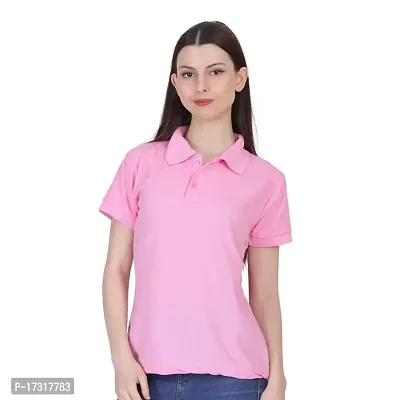 BAZARVILLE Branded Polo T Shirts for Men  Women Boys  Girls 100% Pure Cotton Regular Fit T Shirt Half Sleeves Round Neck for Casual Wear in Summer -Pink - Pack of one-thumb2