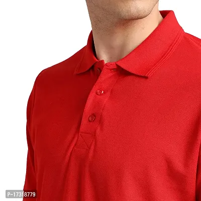 BAZARVILLE Branded Men's Cotton Regular Fit Collar T Shirts Without Pocket (Polo-Tshirt-RED-S, RED, S)-thumb4