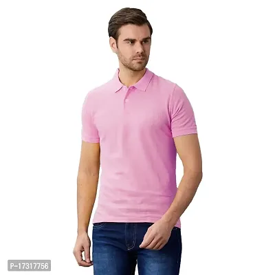 BAZARVILLE Branded Polo T Shirts for Men  Women Boys  Girls 100% Pure Cotton Regular Fit T Shirt Half Sleeves Round Neck for Casual Wear in Summer -Pink - Pack of one