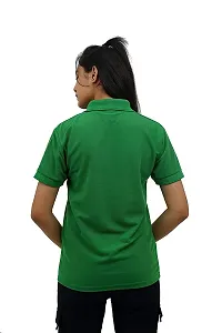 BAZARVILLE Branded Women's Regular Fit Collar T Shirts Plain Solid Design Cotton Blend Polo T Shirt for Girls Without Pocket for Casual wear in Summer  Winter - Green Colour - Pack of 1-thumb4