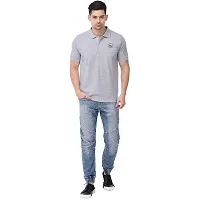 BAZARVILLE Branded Solid Regular Fit Polo Camo T Shirts for Men Boys 100% Pure Cotton Slim Fit T Shirts Camouflage Prints Half Sleeve for Casual Wear in Summer - Grey - Pack of OneEcirc;-thumb3