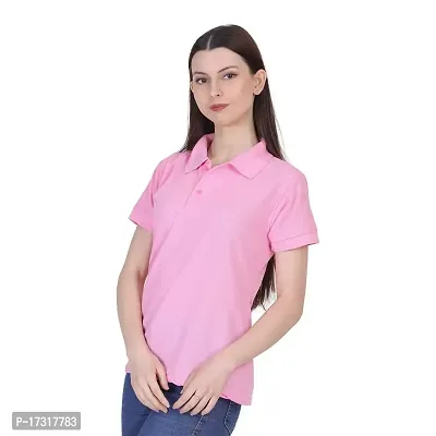 BAZARVILLE Branded Polo T Shirts for Men  Women Boys  Girls 100% Pure Cotton Regular Fit T Shirt Half Sleeves Round Neck for Casual Wear in Summer -Pink - Pack of one-thumb3