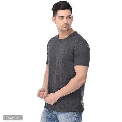 BAZARVILLE Branded Round Neck Plain T Shirts for Men  Women Boys  Girls 100% Pure Cotton Regular Slim Fit T Shirts Round Neck Half Sleeve for Casual Wear in Summer - Antra Melange - Pack of One?-thumb3